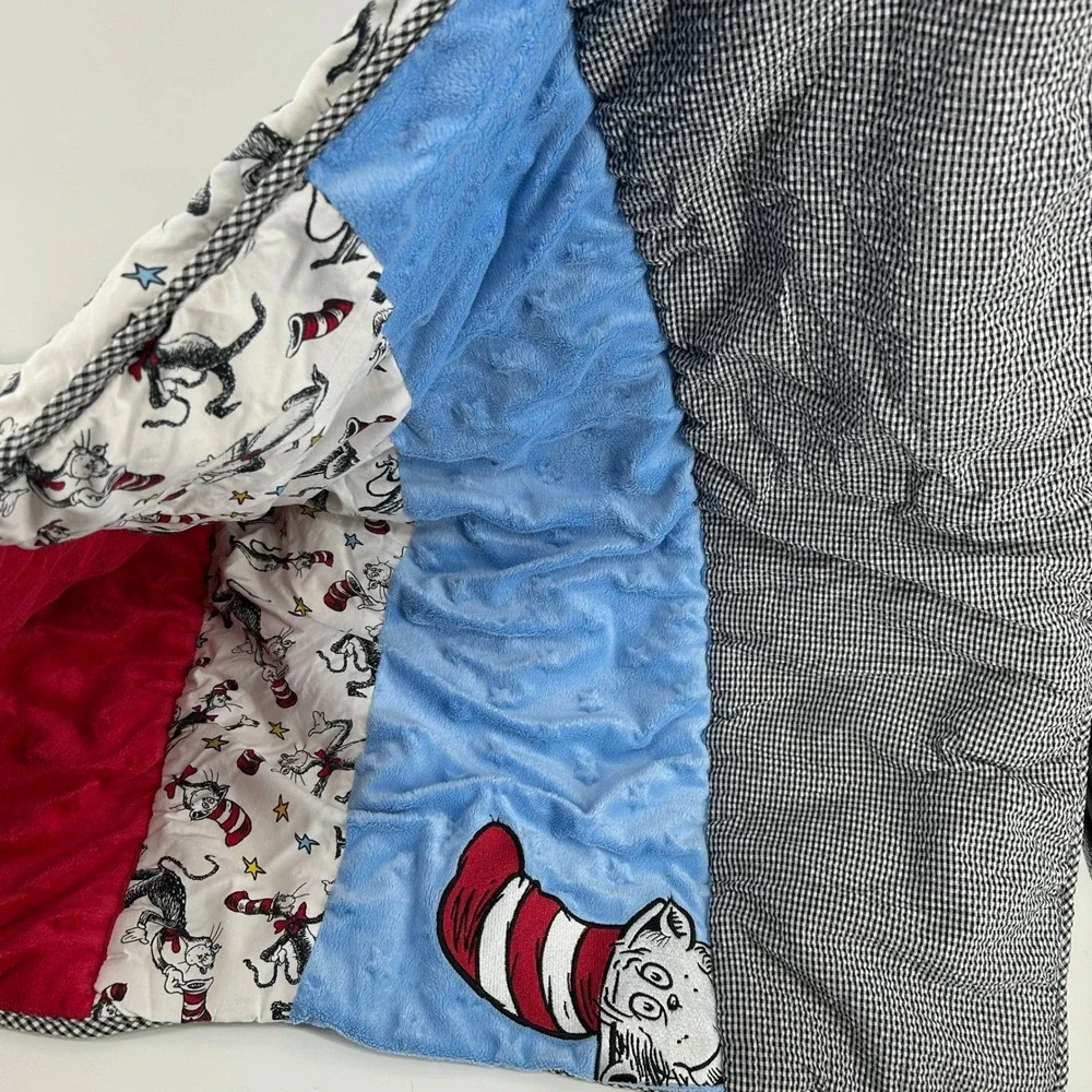 Dr Seuss Trend Lab Cat in the Hat Quilted Reversible Baby Crib Blanket Toddler